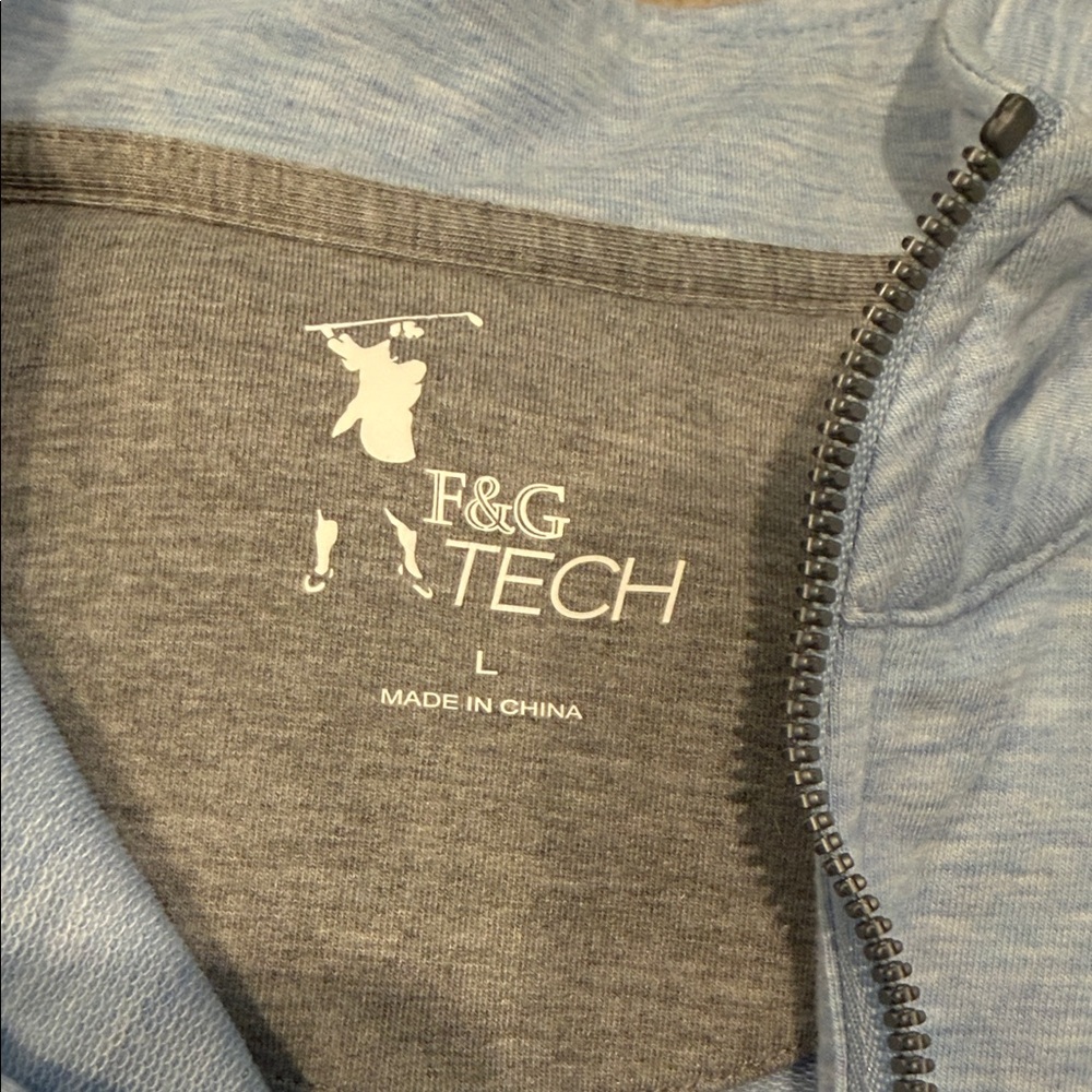 Men’s Light Blue Quarter-Zip Sweater - Picture 2 of 3